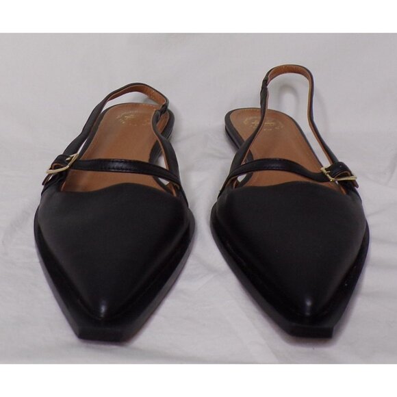 🆕 ATP ATELIER Cortina Pointed Toe Slingback Flat Shoe 8 Black - Picture 7 of 13